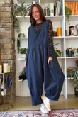 Lace Body Skim Top Navy